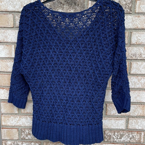 EUC Nine West Vintage Collection open weave 3/4 sleeve sweater size S - Picture 3 of 3
